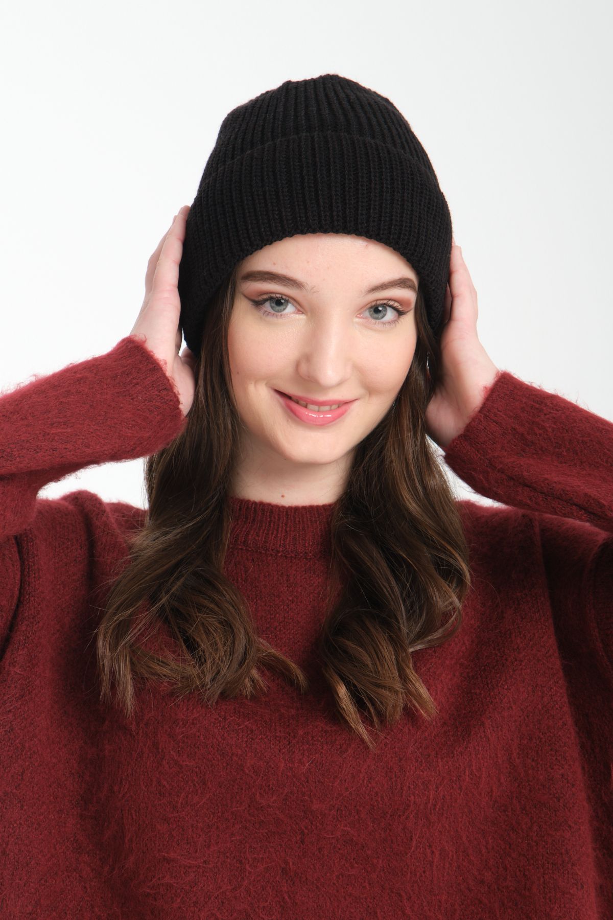 T-Crazy Knitwear Bere Fitilli Triko Örgü Bere, Kalın Örgü Bere, Triko Bere, Konforlu Ve Şık Bere