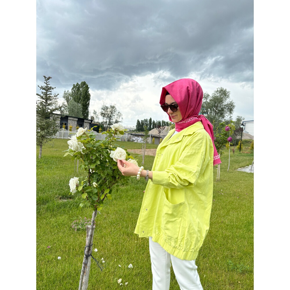 Doğal Kumaş Seri Bomber Ceket