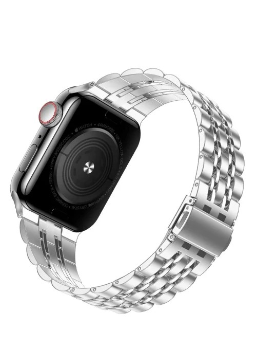 Watch Uyumlu Gümüş Beads Loop Çelik Kordon (42-44-45-49-49mm)