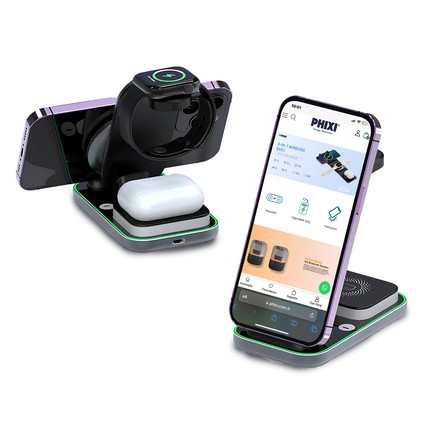 PHİXİ MG40 3 IN 1 MAGNETIC WIRELESS STANDLI ŞARJ SETİ