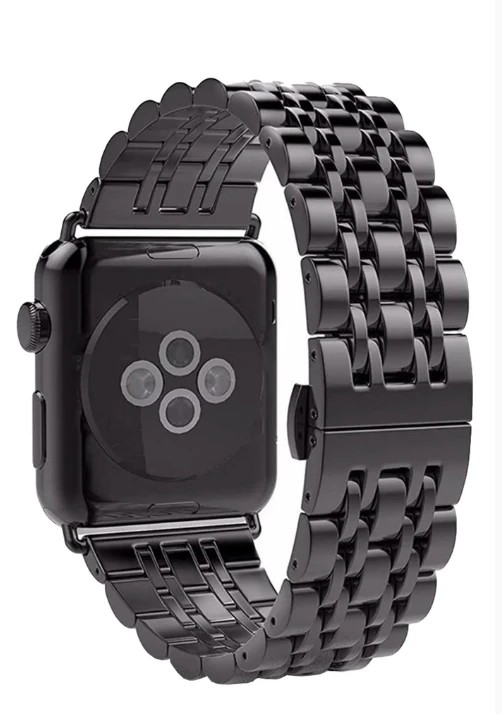Watch Uyumlu Siyah Beads Loop Çelik Kordon (42-44-45-49-49mm)