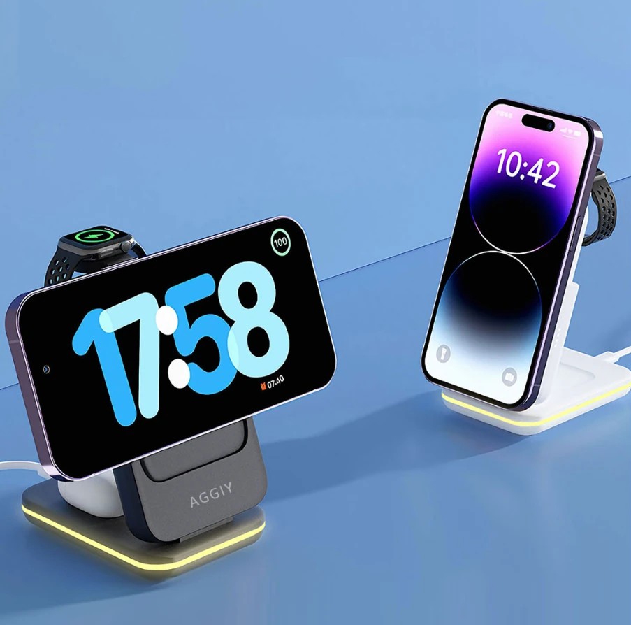AG-W18 23W 3 in 1 Wireless MagSafe Şarj İstasyonu & PowerBank