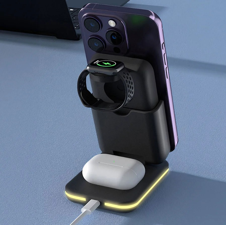 AG-W18 23W 3 in 1 Wireless MagSafe Şarj İstasyonu & PowerBank