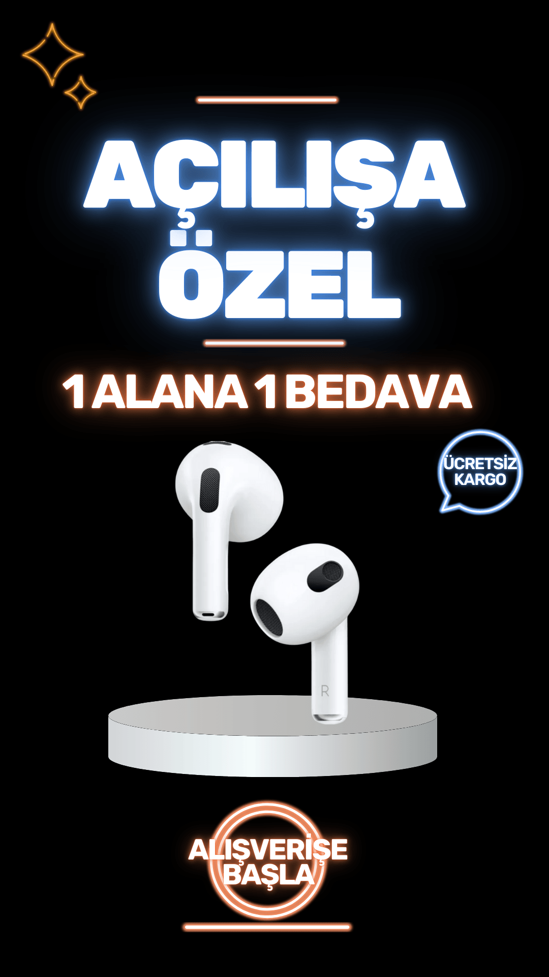 1 ALANA 1 BEDAVA 3.NESİL AİRPODS