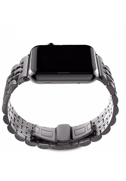 Watch Uyumlu Siyah Beads Loop Çelik Kordon (42-44-45-49-49mm)