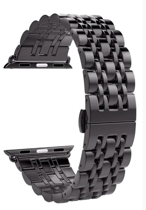 Watch Uyumlu Siyah Beads Loop Çelik Kordon (42-44-45-49-49mm)