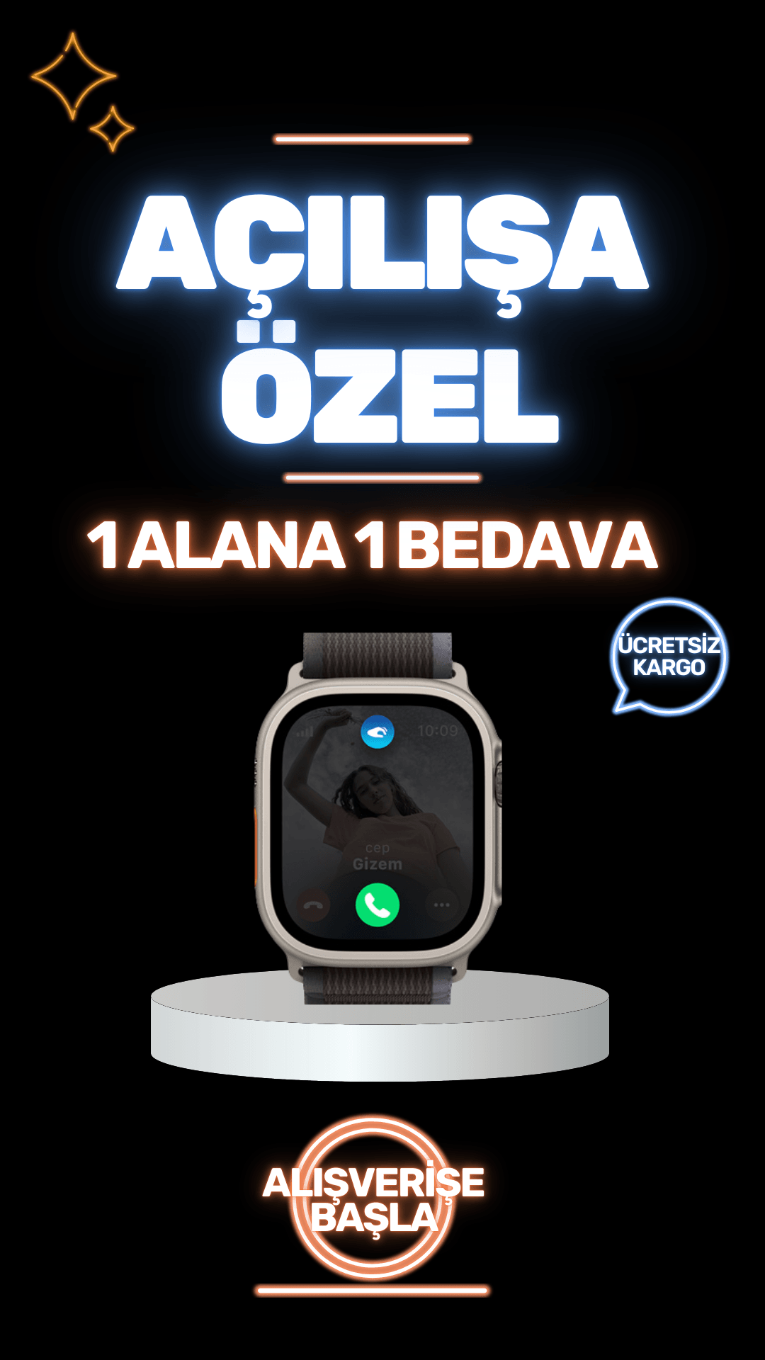 1 Alana 1 Bedava Watch HK10 Ultra 3 Max Amoled