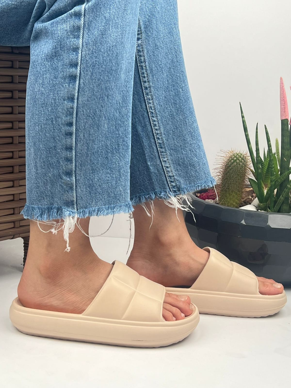 Ressome Soelite Hm Model Yumuşak Tabanlı Unisex Slide Bahçe Plaj Havuz Deniz Yazlık Günlük Terlik