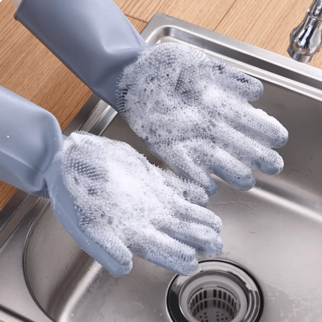 Magic Gloves Sihirli Bulaşık Eldiveni Mutfak Banyo Temizleme Fırçası Oto Ev iş Pratik