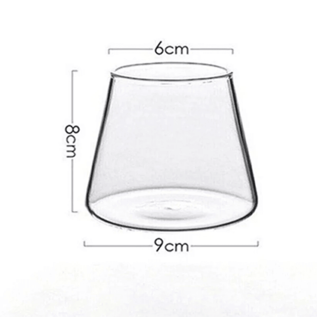 2 Adet Isıya Dayanıklı Sunum Ve Meyve Suyu Bardağı Japon Tarzı Fuji Dağ Cam Bardak 350ml Koni Bardak