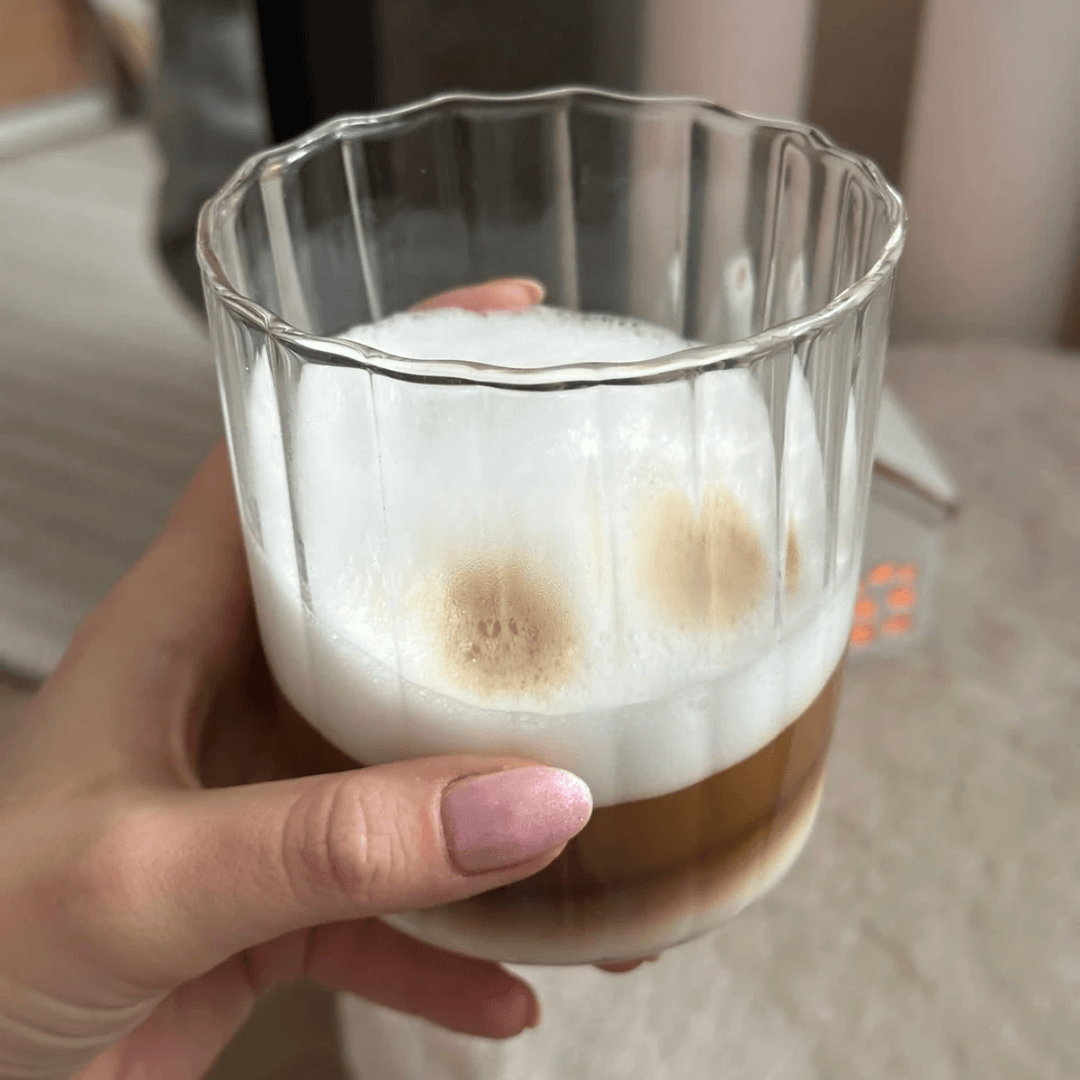 350 ml Çizgili Desenli Isıya Dayanıklı Sunum Bardağı Espresso Bardağı Geniş