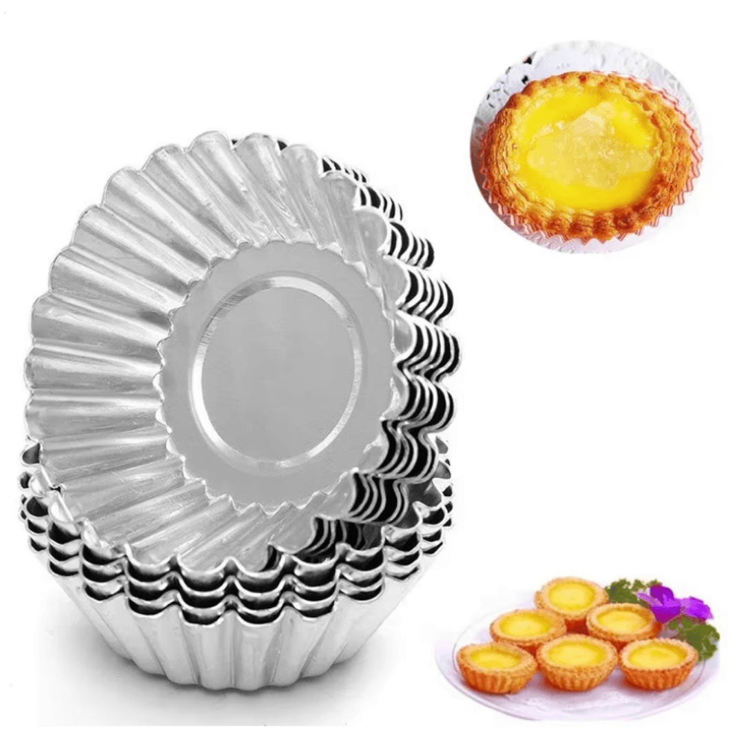 6 Adet - Mini Tart Kalıbı Çiçek Model / Kek Kalıbı/ Metal Paslanmaz / Mutfak