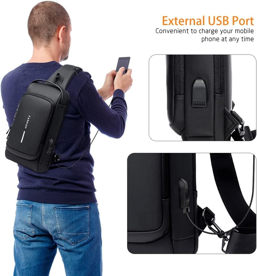 Fashion Çok Fonksiyonlu Su Geçirmez USB Şarjlı Spor Çanta