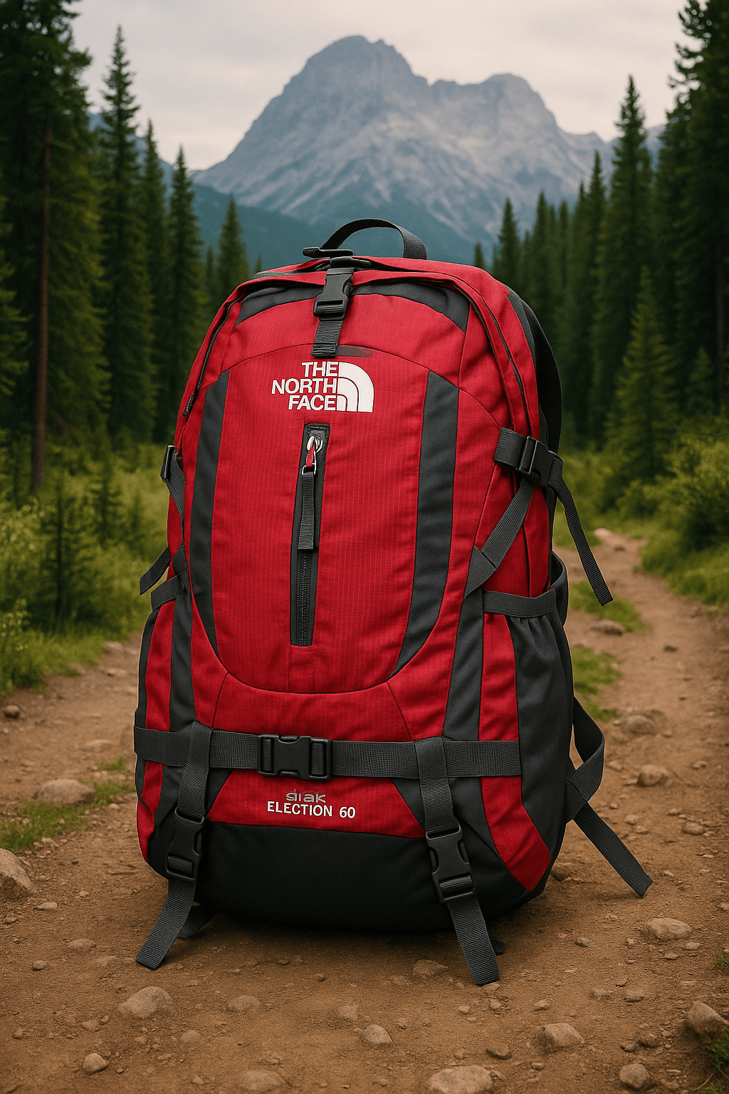 The North Face 50L Dayanıklı ve Geniş Hacimli Sırt Çantası - Kırmızı