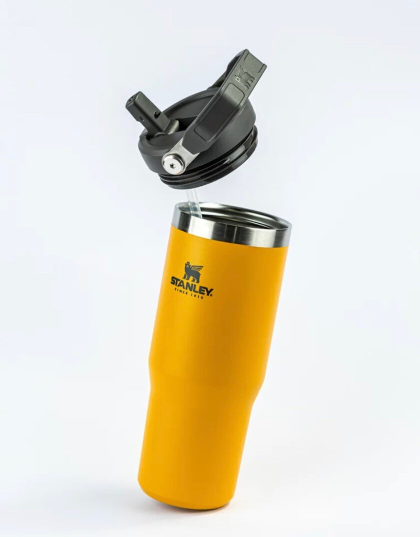 Stanley IceFlow™ Flip Straw Tumbler Pipetli Termos 0.87L - Sarı
