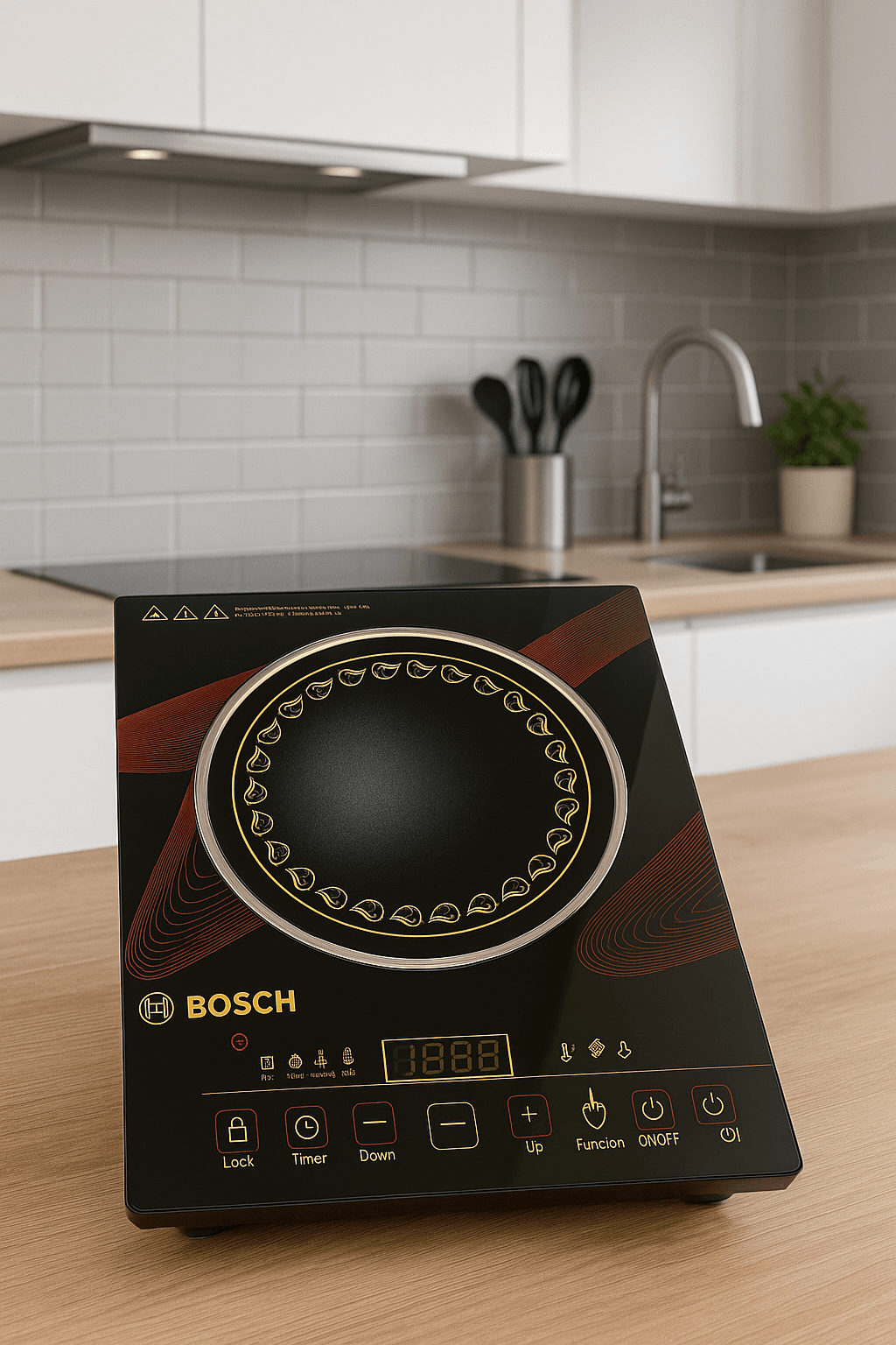 Bosch 3500W Tüm Tencerelere Uygun Dijital Lazer Elektrikli Ocak