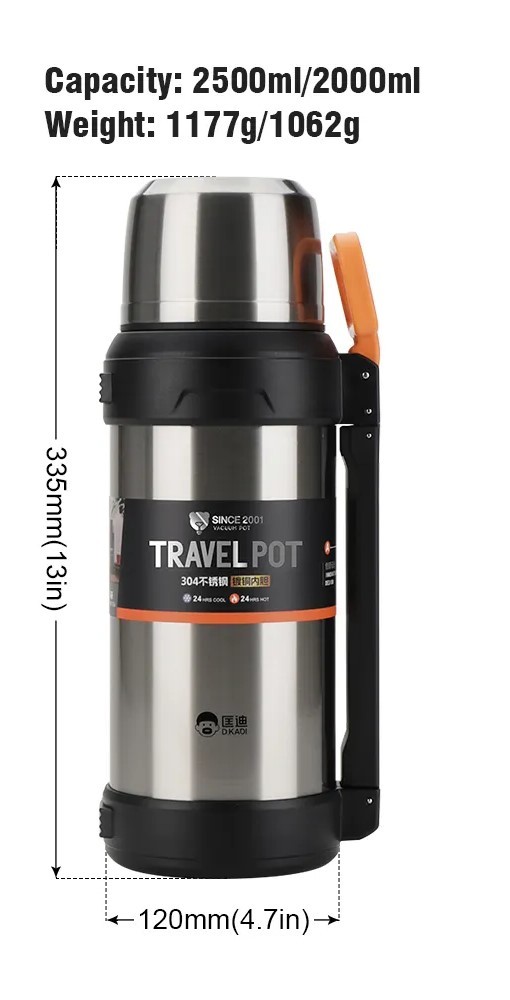 TRAVEL POT TERMOS 2.5 LT - Gri