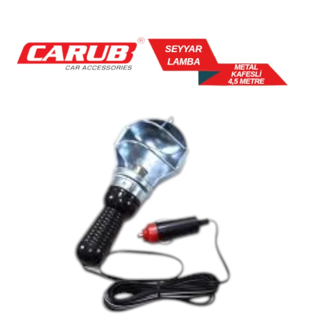 Seyyar Lamba 12V Krom Metal Kafesli 4.5mt