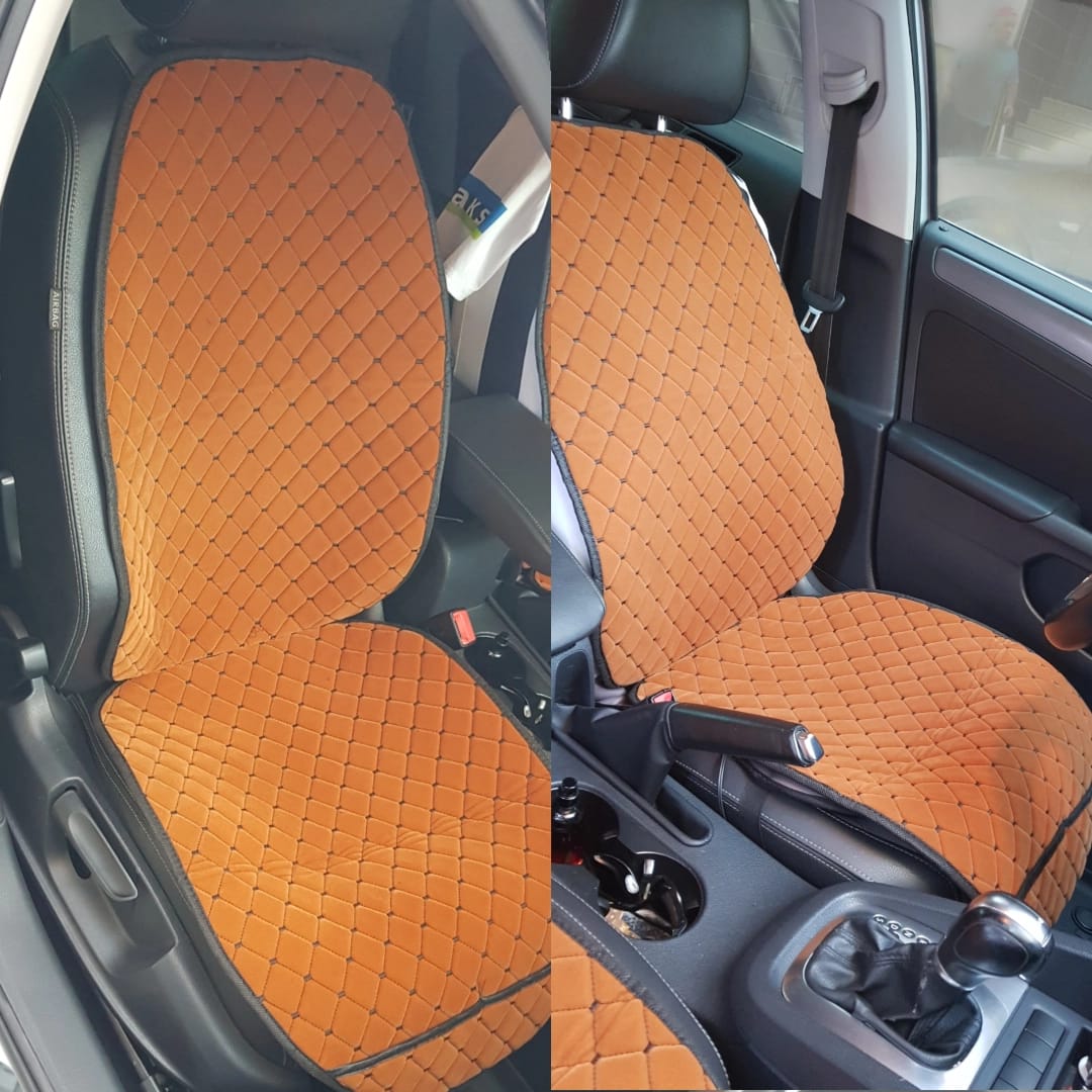 Oto Koltuk Koruyucu Minder Kılıf Cepli 2'li Set Taba Renk
