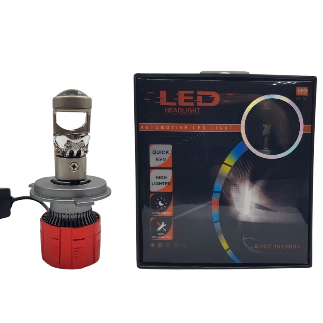 H4 Mini led Xenon Kendinden Mercekli 10000LM 110Waltt 6000K BEYAZ