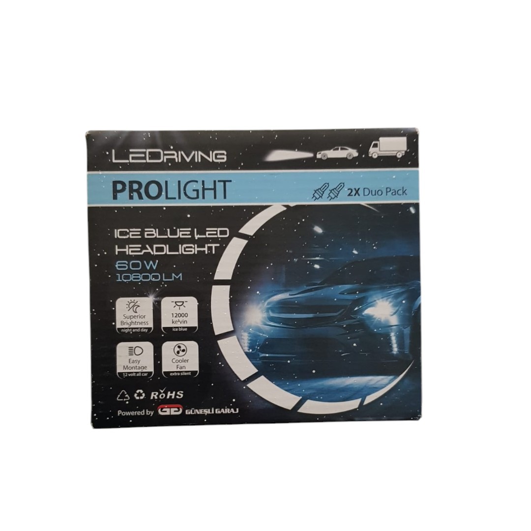 H3 Led Xenon Şimşek Etkili Buz Mavisi 10.800 Lümen 12000K 60W