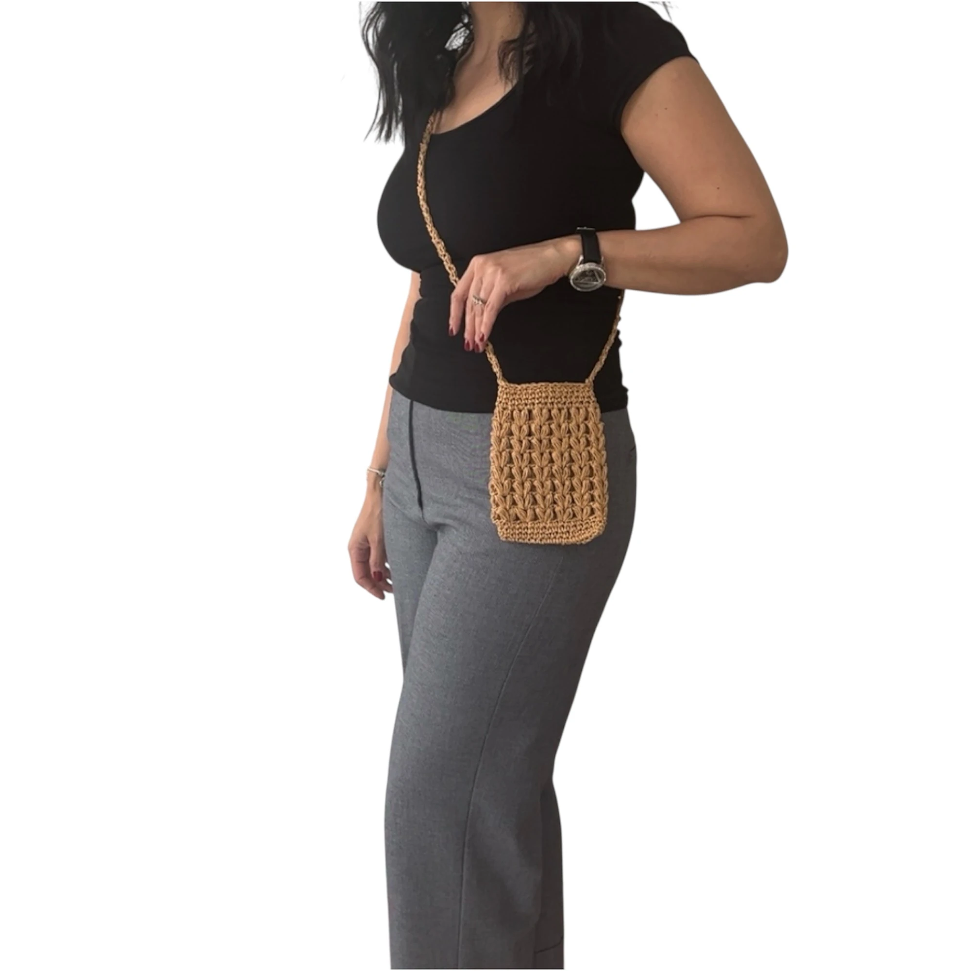 El Yapımı Örgü Telefon Çantası – Kolay Kullanım, Hafif, Yazlık Çanta