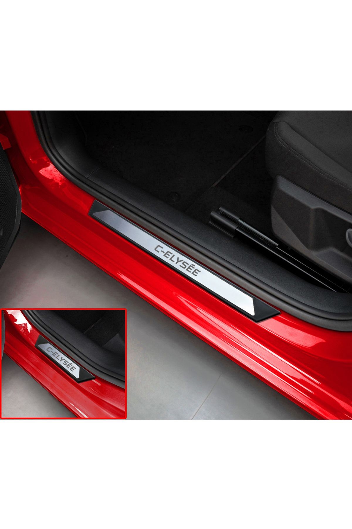 Citroen C-Elysee Krom Kapı Eşik Koruması 2012 ve Üzeri 4 parça