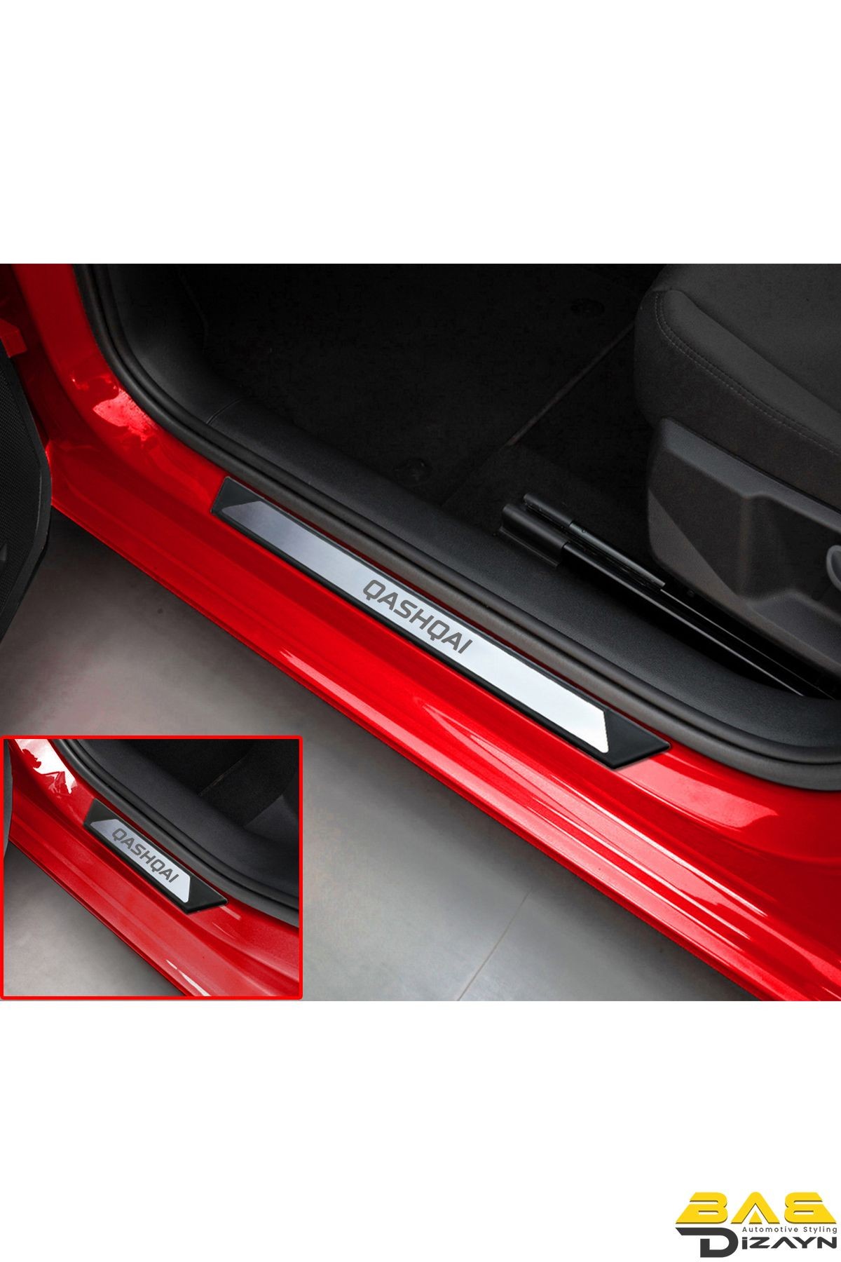 Nissan QASHQAİ SUV J-10 Krom Kapı Eşik Koruması 2007-2014 Arası 4 parça