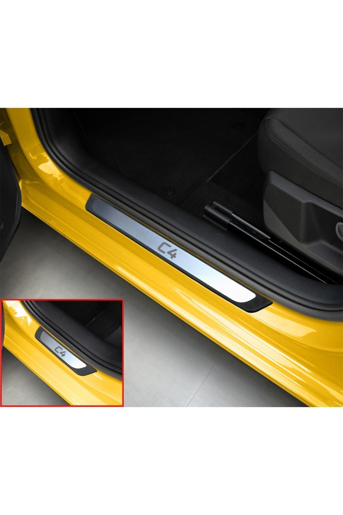 Citroen C4 Krom Kapı Eşik Koruması 2005 ve üzeri 4 parça