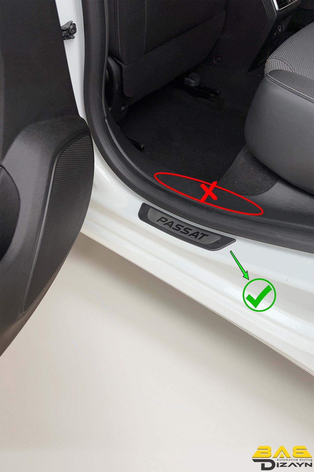 Volkswagen Passat B8 Krom Kapı Eşik Koruması 2015-2018 Arası 4 Parça