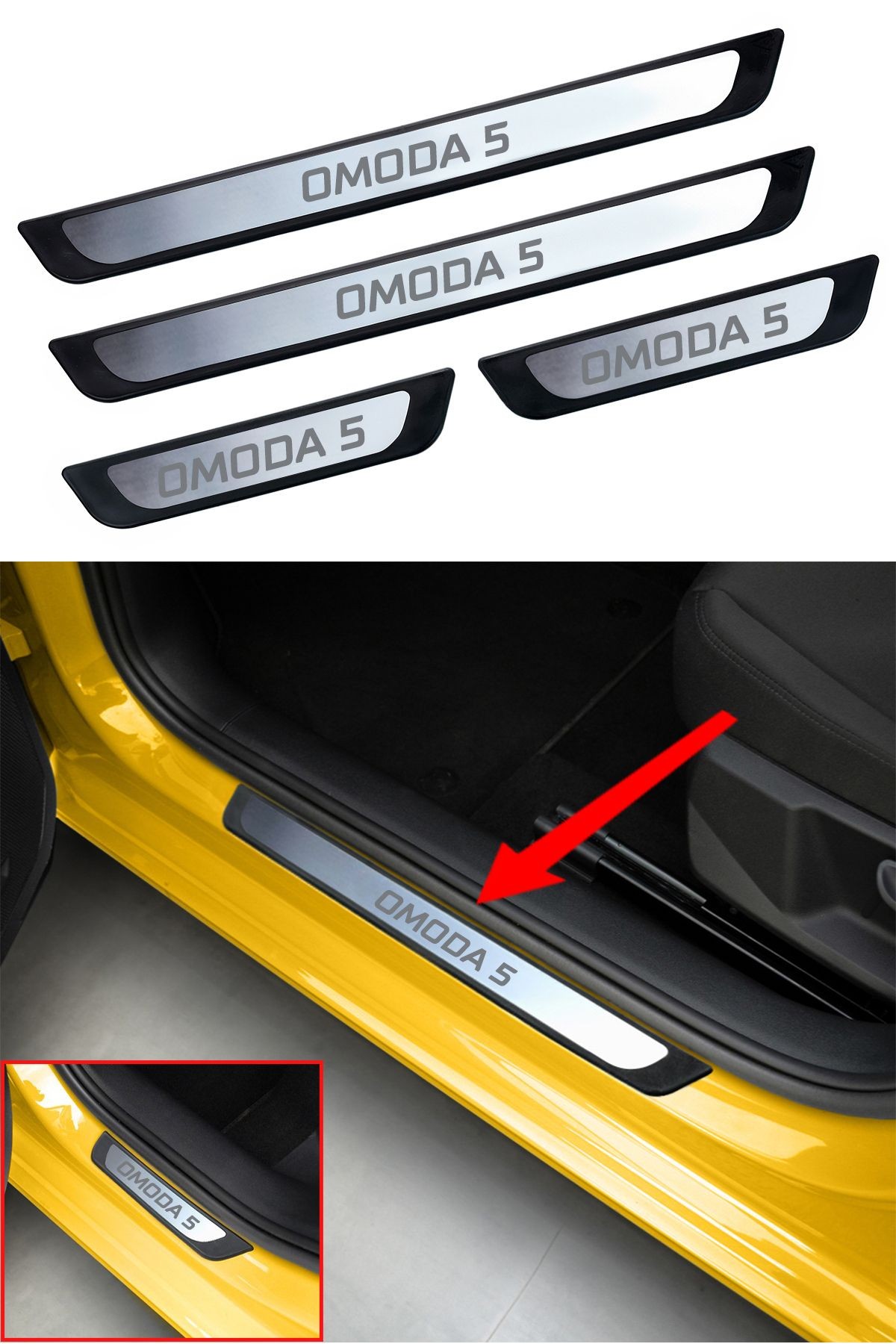 Chery Omoda 5 Krom Kapı Eşik Koruması 2023 ve üzeri 4 Parça