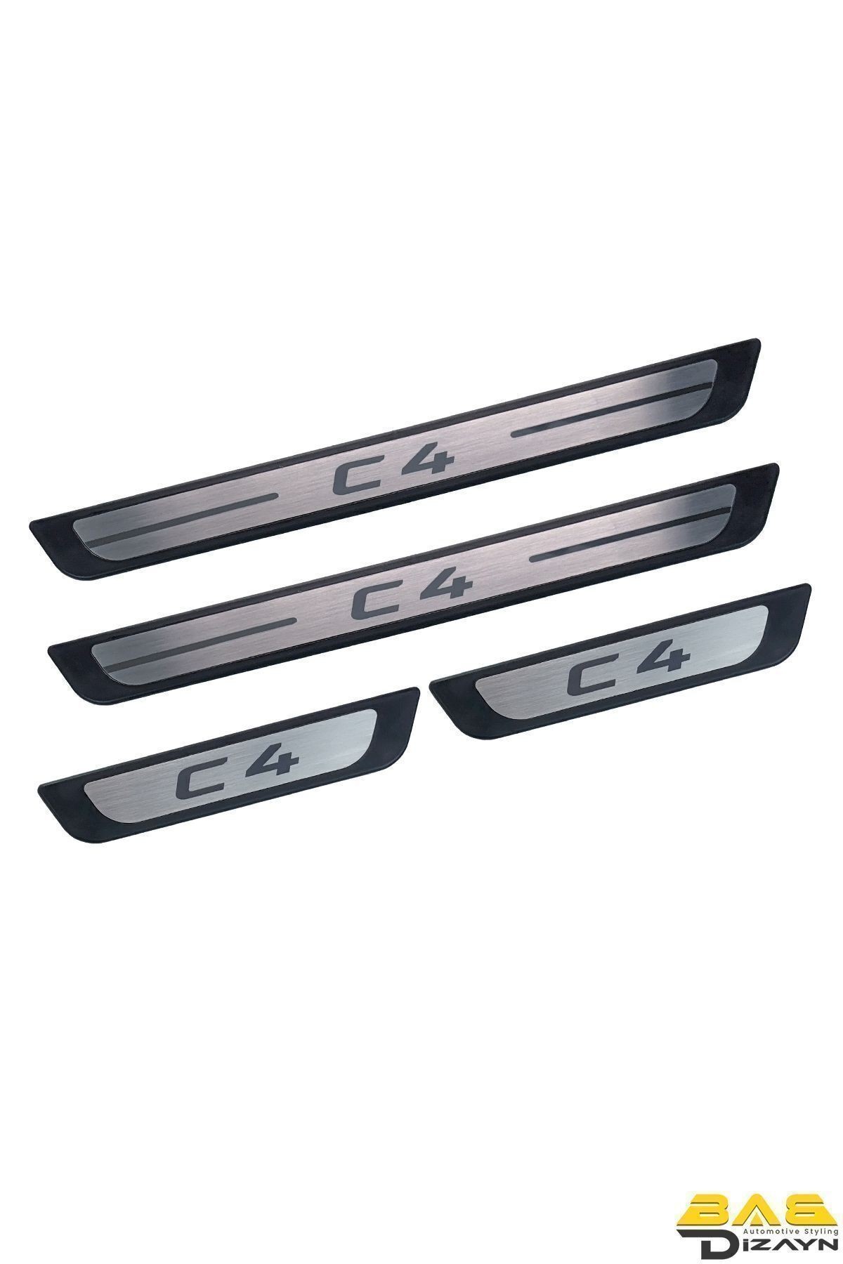 Citroen C4 Krom Kapı Eşik Koruması 2005-2010 Arası 4 Parça