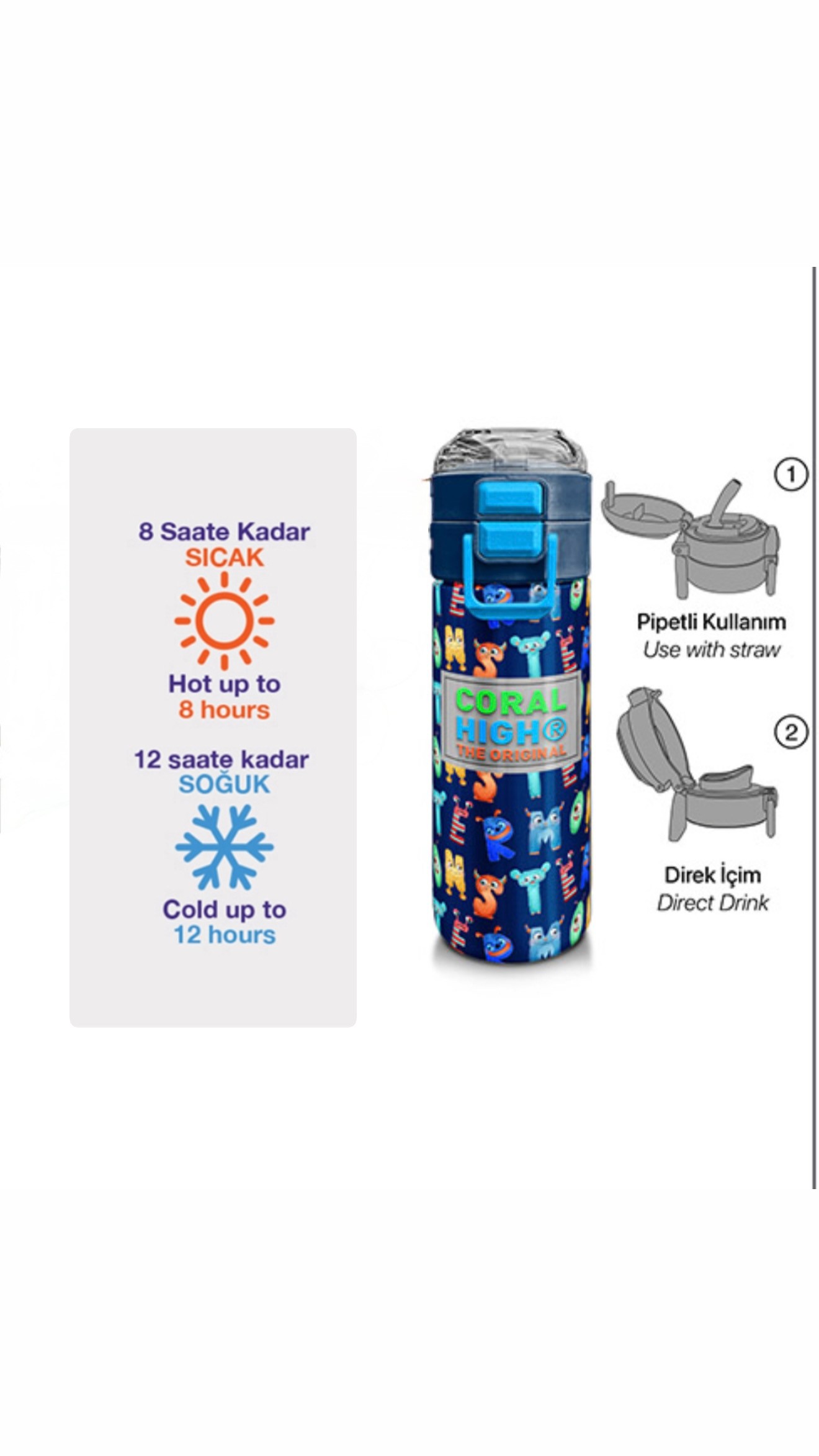 CORAL HIGH ÇELİK TERMOS(500ML)