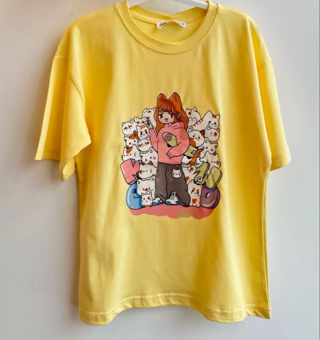 5-14 Yaş Sarı Kedi T-shirt