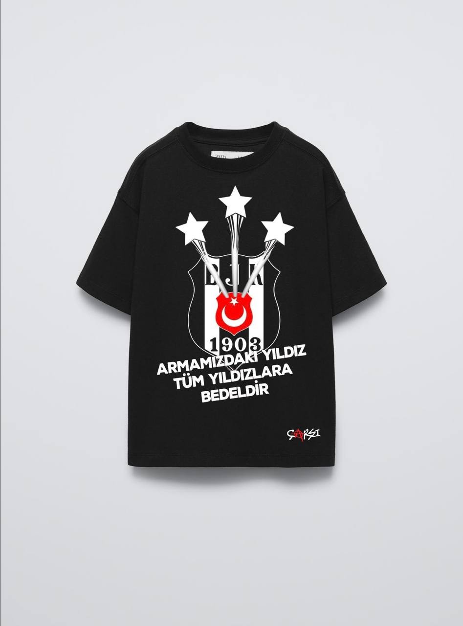 5-14 Yaş Siyah Beşiktaş T-shirt