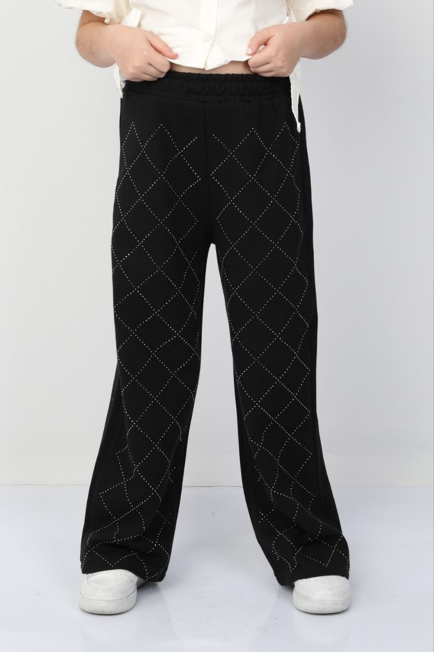 Siyah Taşlı Pantolon 