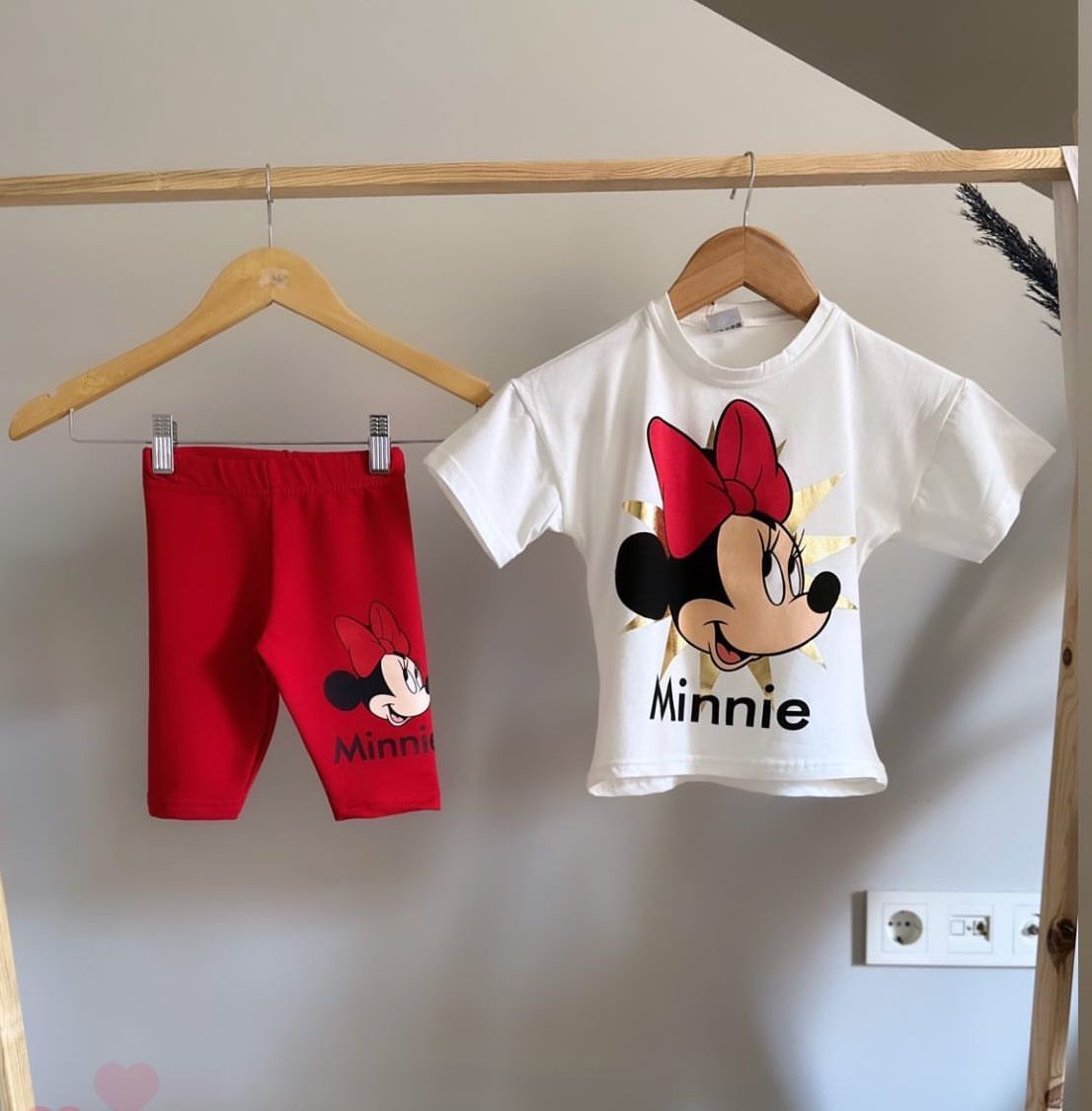 Kırmızı Mickey Mouse Taytlı Takım