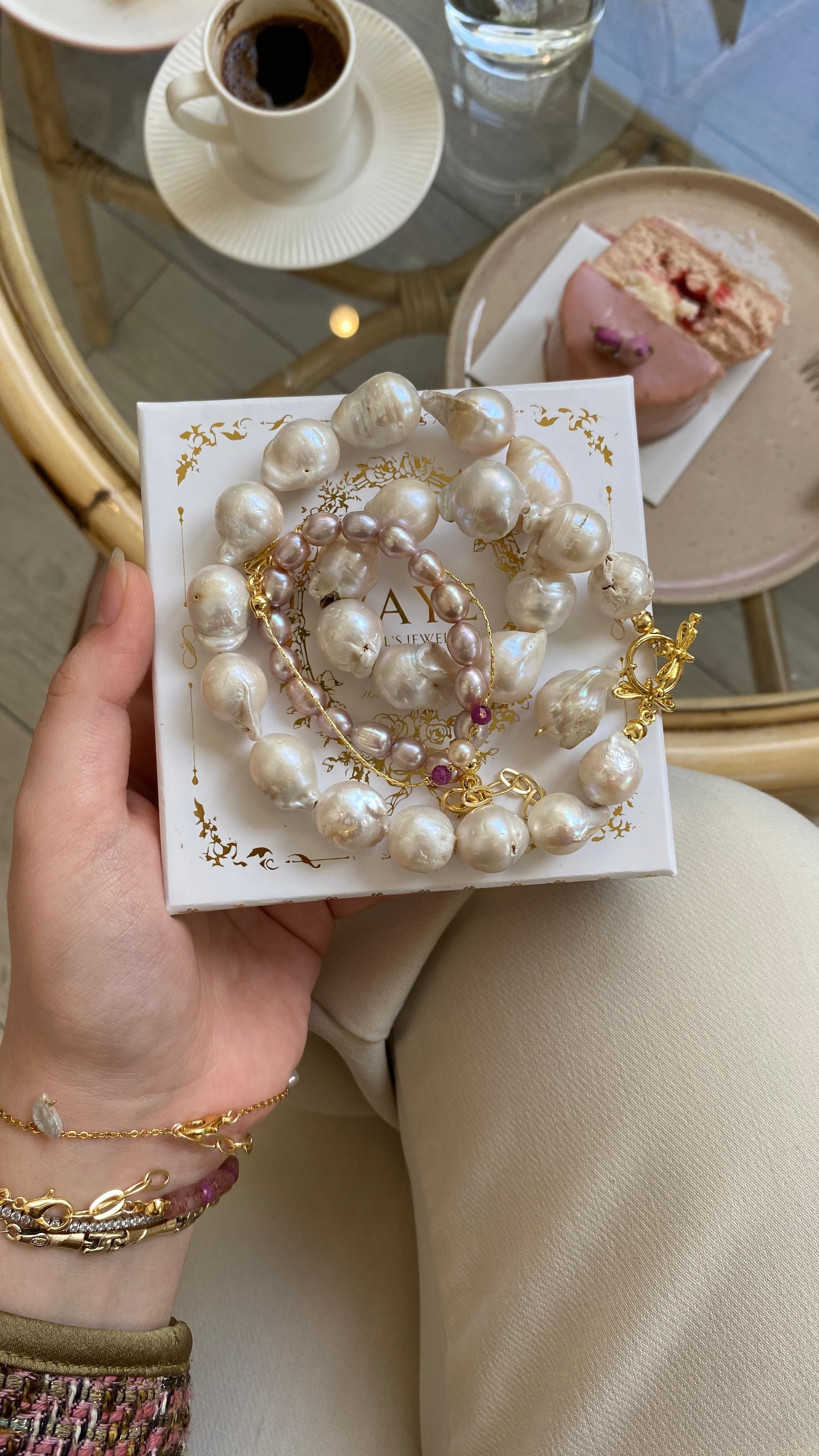 Violette Pink İnci Bileklik
