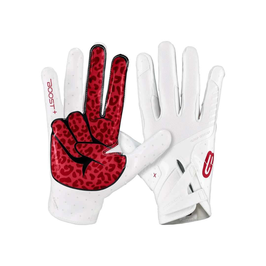 Stealth 6 Boost Plus Futbol Eldiveni Peace - White/Crimson