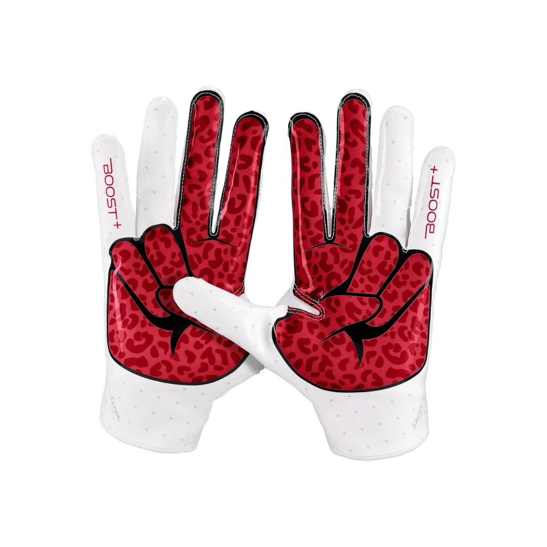 Stealth 6 Boost Plus Futbol Eldiveni Peace - White/Crimson