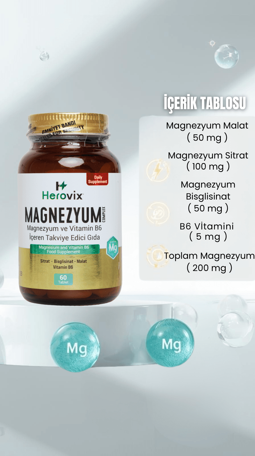 Herovix Magnezyum Complex 60 Tablet