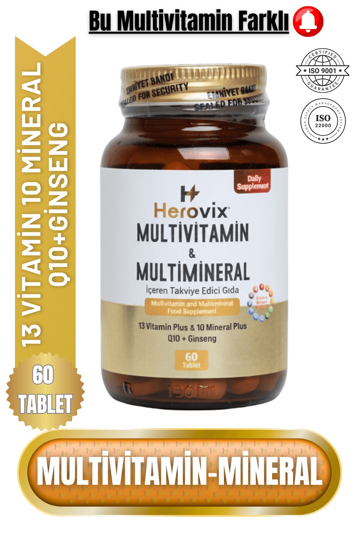 Herovix Multivitamin ve Multimineral 60 Tablet