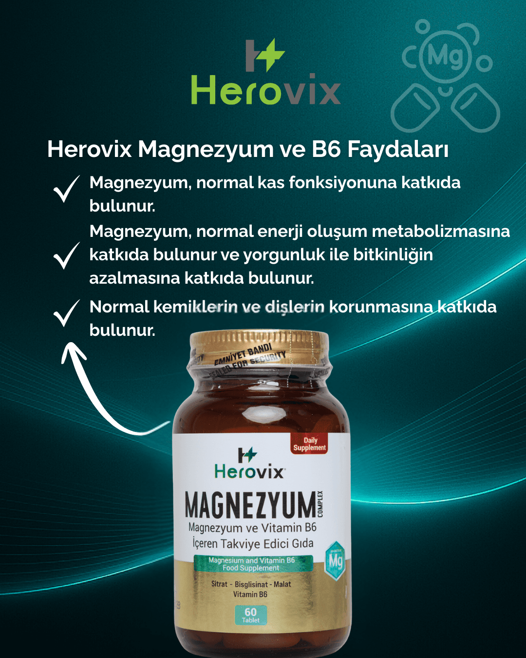 Herovix Magnezyum Complex 60 Tablet