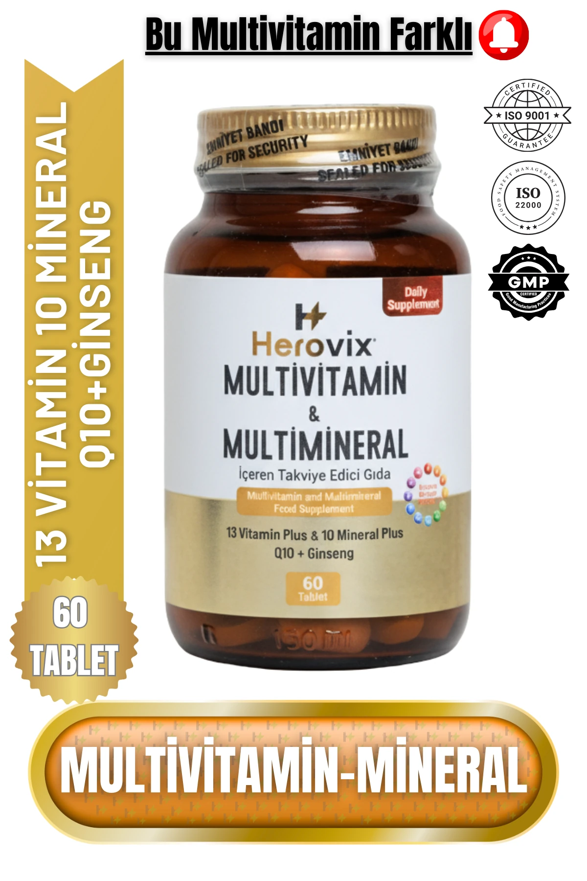 Herovix Multivitamin ve Multimineral 60 Tablet