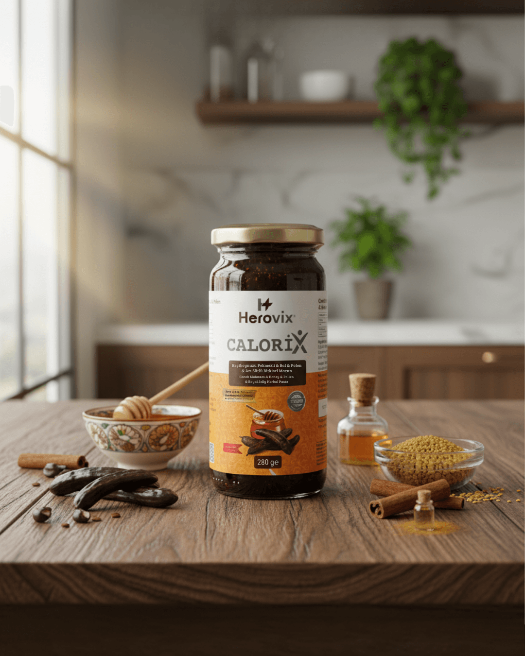 Calorix Keçiboynuzu Pekmezli & Bal & Polen Ve Arı Sütlü Bitkisel Macun 280 Gr