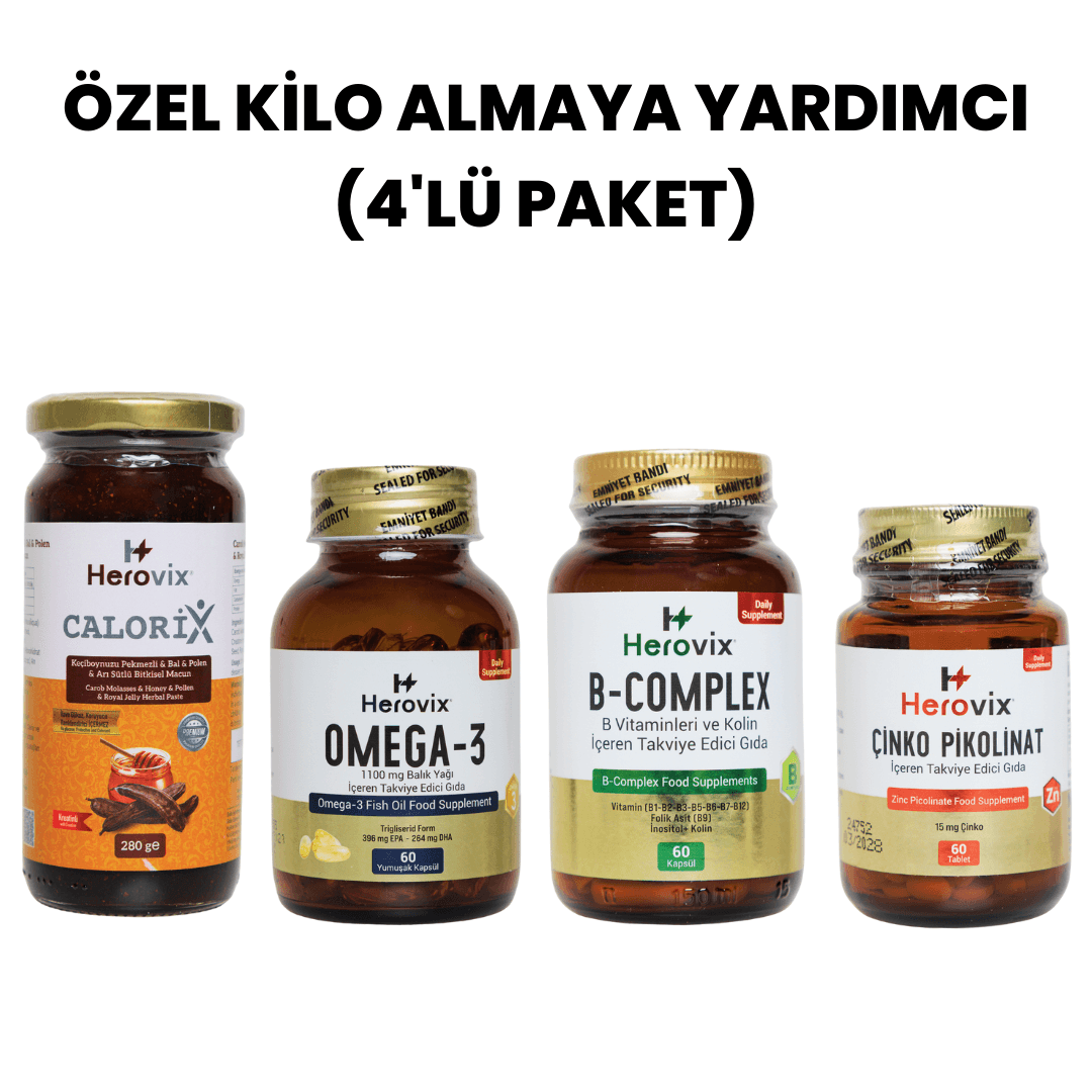 Özel Kalori Desteği 4'lü Paket (Omega-3, Çinko Pikolinat, B Complex, Calorix Macun)