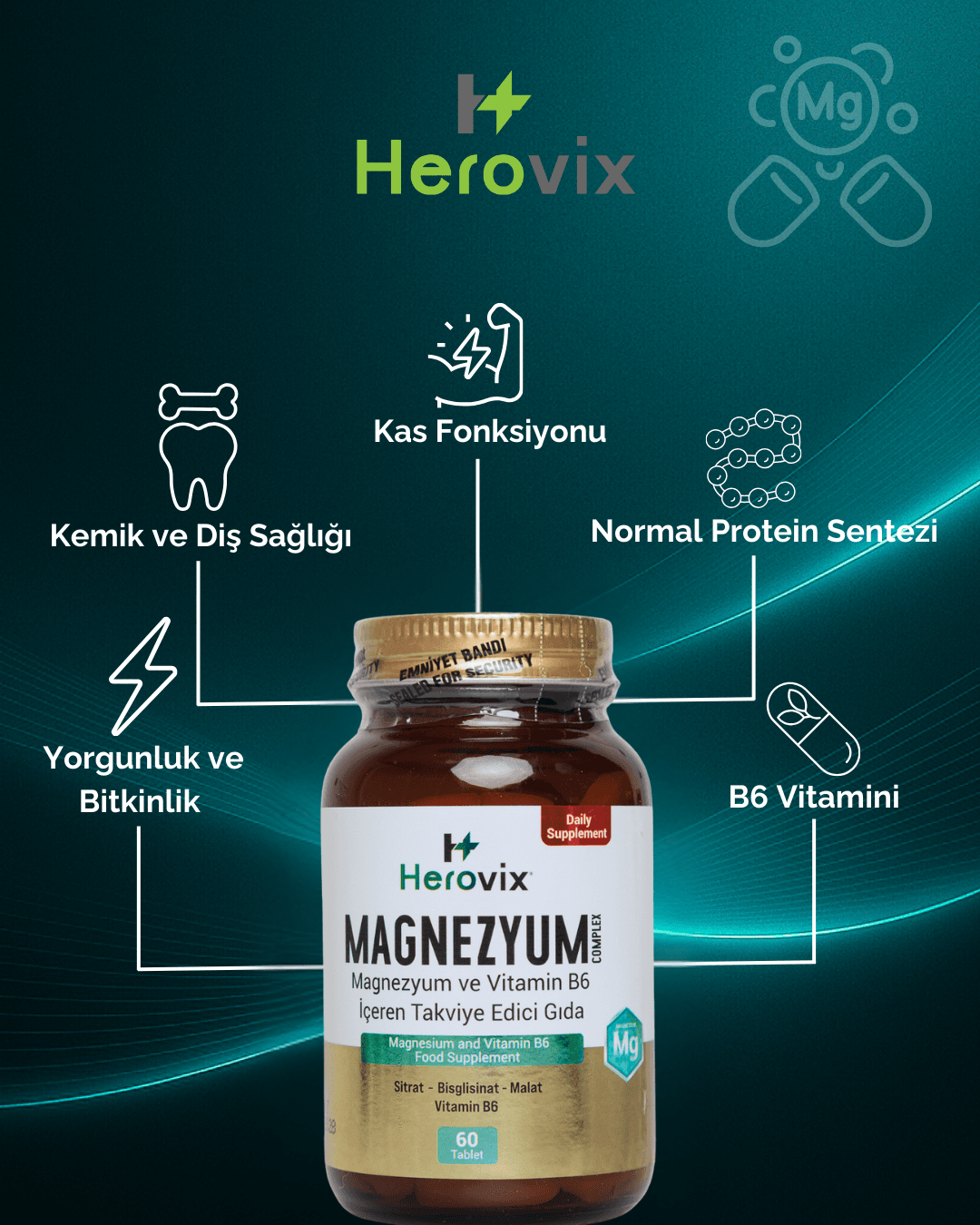 Herovix Magnezyum Complex 60 Tablet