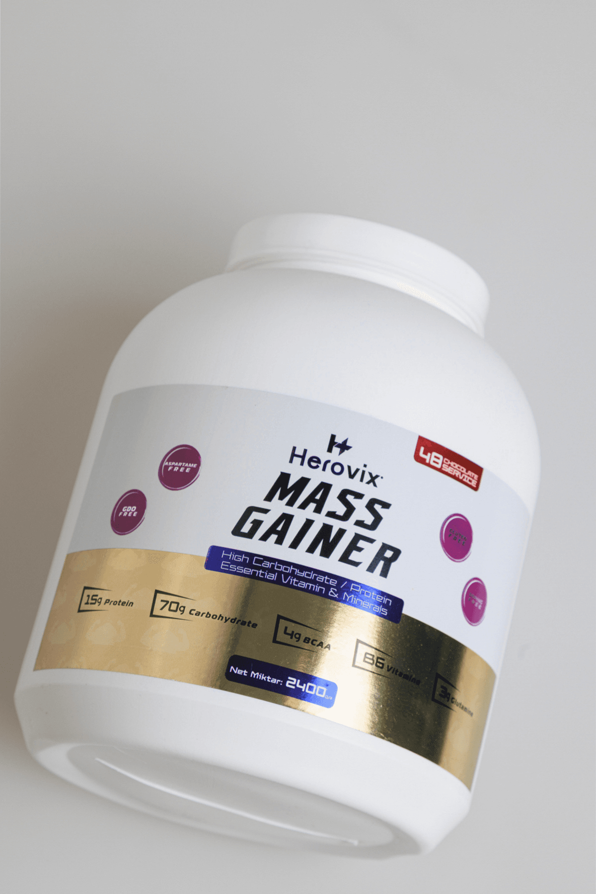 Mass Gainer 2400 gr Çikolata Aromalı – Yüksek Karbonhidrat & Protein – BCAA ve B6 Vitaminli