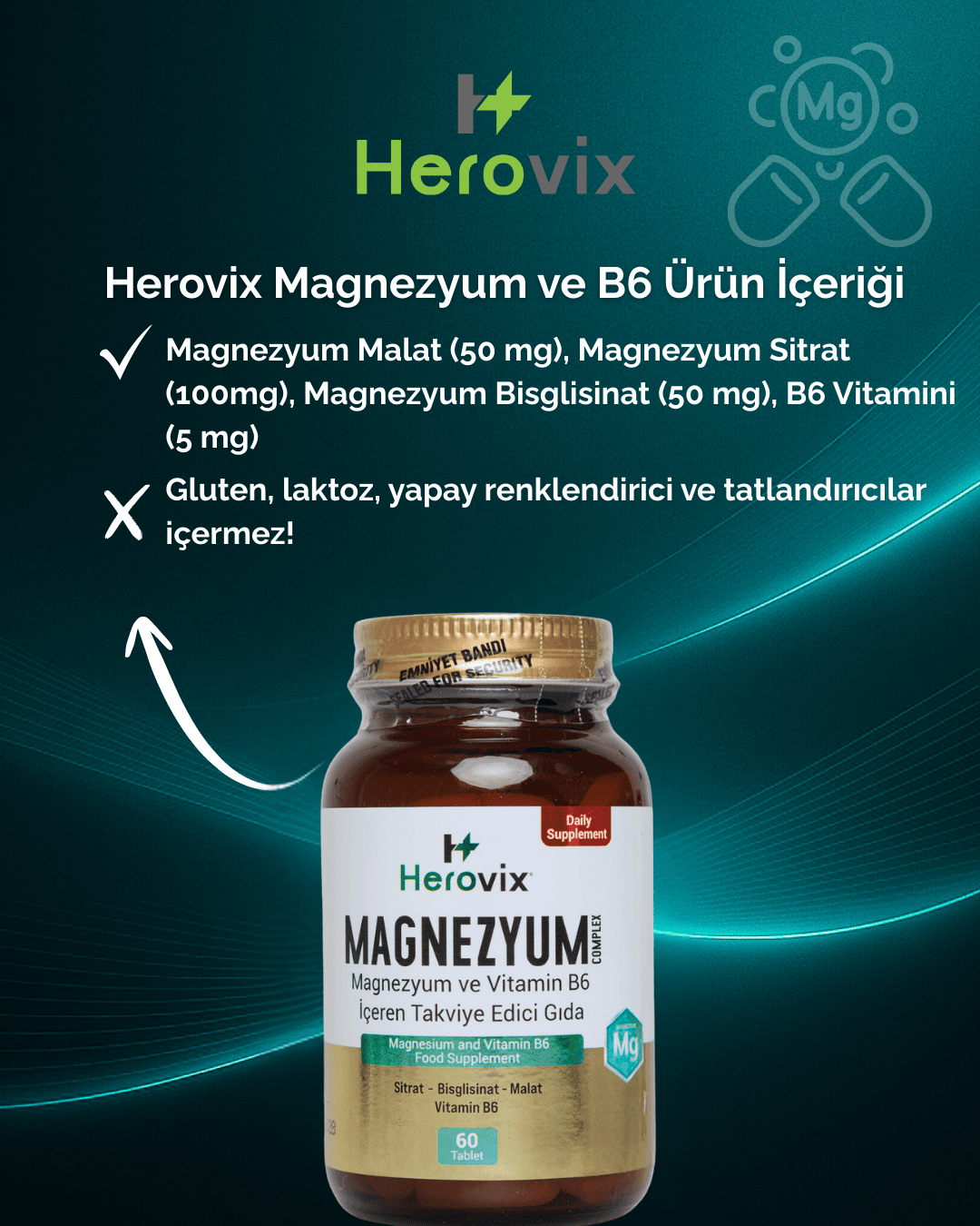Herovix Magnezyum Complex 60 Tablet