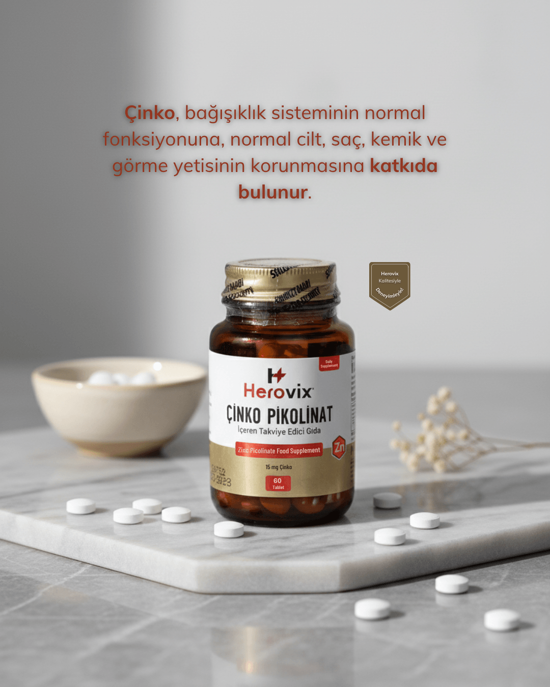 Herovix Çinko Pikolinat 60 Tablet